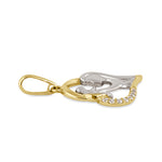 Solid 14K Gold Loving Mom's Heart CZ Pendant