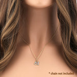 Solid 14K Gold Loving Mom's Heart CZ Pendant