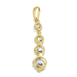 Solid 14K Gold Round Clear CZ Dangle Pendant