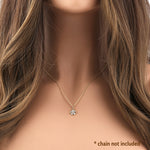 Solid 14K Gold Triangle Flower with Clear CZ Pendant