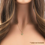 Solid 14K Gold Filigree Diamond with Clear CZ Pendant