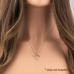 Solid 14K Gold Heart with Clear CZ Pendant