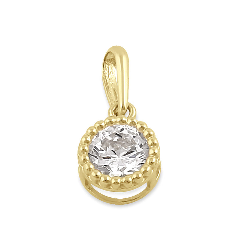 Solid 14K Gold CZ Pendant