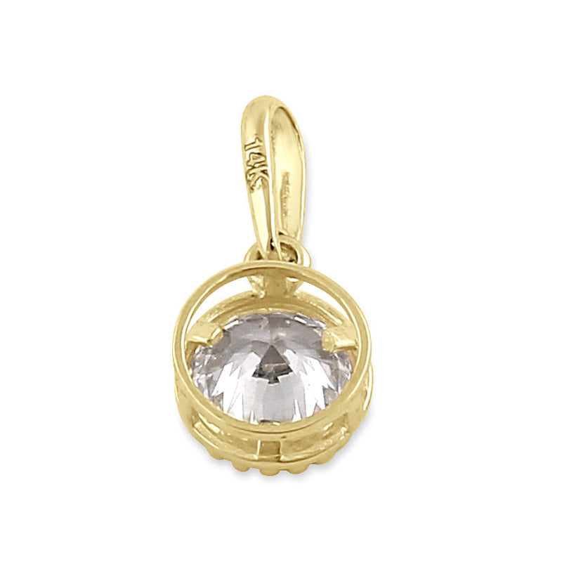 Solid 14K Gold CZ Pendant