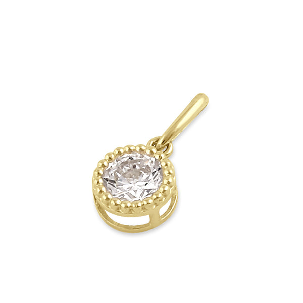 Solid 14K Gold CZ Pendant