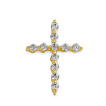 Solid 14K Gold Clear CZ Cross Pendant