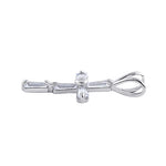Solid 14K White Gold Baguette Straight Clear CZ Cross Pendant