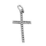 Solid 14K White Gold Cross Clear CZ Pendant