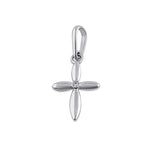 Solid 14K White Gold Vintage Cross Clear CZ Pendant
