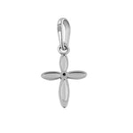 Solid 14K White Gold Vintage Cross Clear CZ Pendant