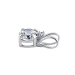 Solid 14K White Gold 4.5MM Round Clear CZ Pendant