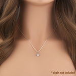 Solid 14K White Gold 6MM Round CZ Pendant