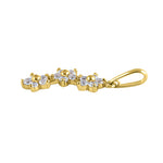 Solid 14K Yellow Gold Small Triple Plumeria CZ Pendant