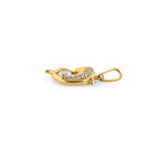 Solid 14K Yellow Gold Dolphin CZ Pendant