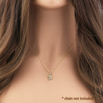 Solid 14K Yellow Gold Dolphin CZ Pendant