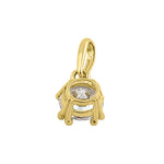Solid 14K Yellow Gold 6mm Round Cut CZ Pendant