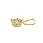 Solid 14K Yellow Gold 6mm Round Cut CZ Pendant