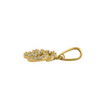 Solid 14K Yellow Gold Sparkling Flower CZ Pendant