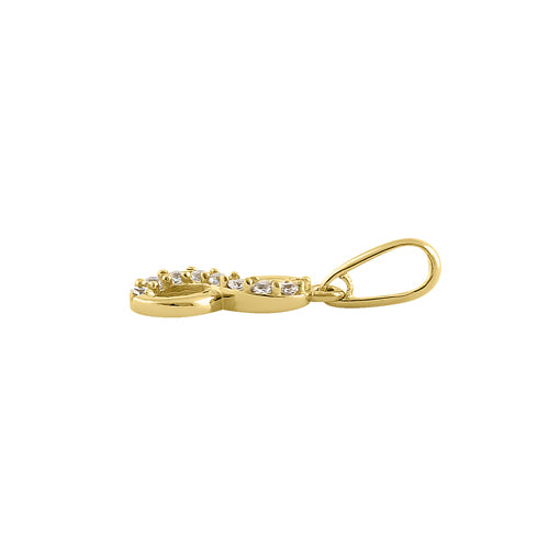 Solid 14K Yellow Gold Small Infinity CZ Pendant