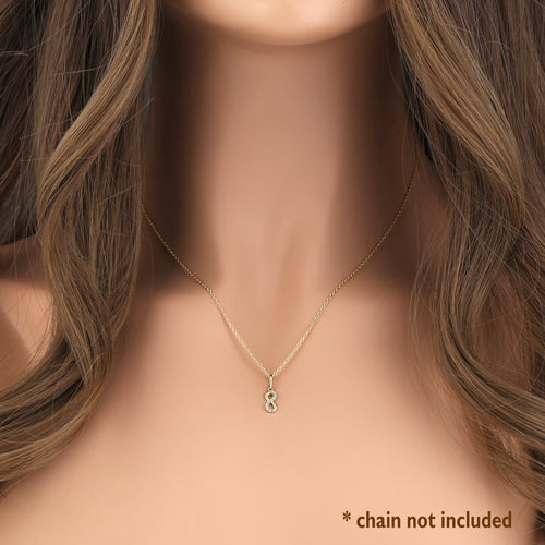 Solid 14K Yellow Gold Small Infinity CZ Pendant
