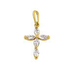 Solid 14k Gold Marquise Cross Pendant