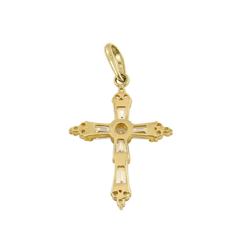Solid 14k Gold Adorned Cross Pendant
