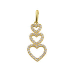 Solid 14k Gold Heart Tier CZ Pendant