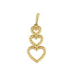 Solid 14k Gold Heart Tier CZ Pendant