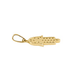 Solid 14k Religious Hamsa CZ Gold Pendant