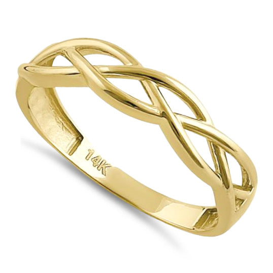 Solid 14K Yellow Gold Braid Ring