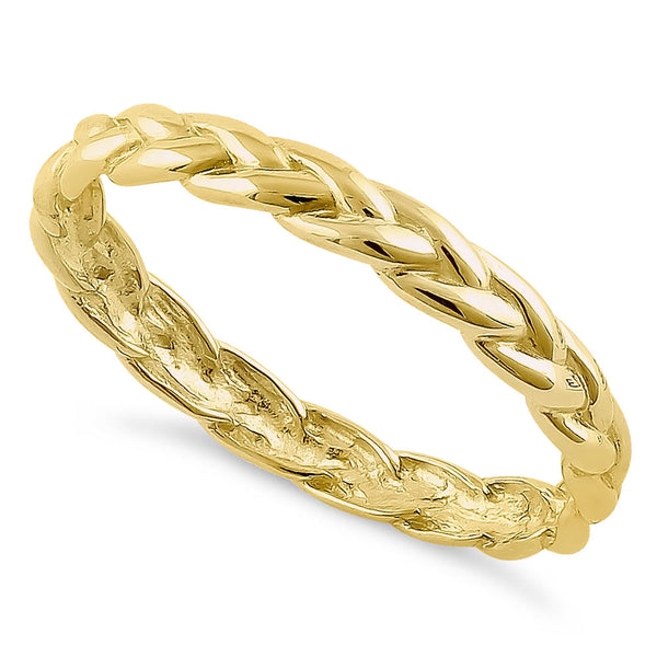 Solid 14K Yellow Gold Braided Eternity Band