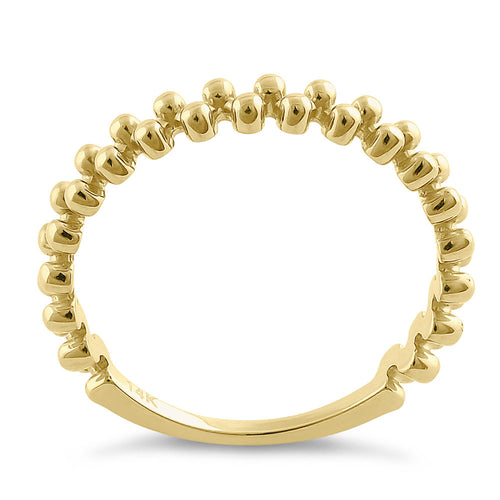 Solid 14K Yellow Gold Bubble Ring