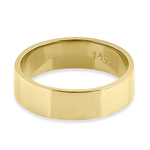 Solid 14K Gold 5mm Flat Wedding Band