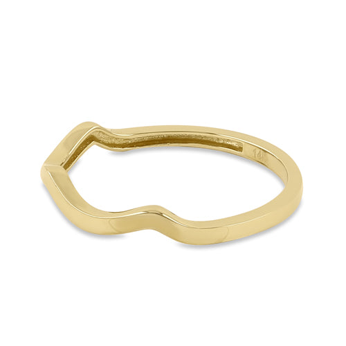 Solid 14K Yellow Gold Wave Ring