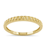 Solid 14K Yellow Gold Diamond Cut Band Ring