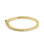 Solid 14K Yellow Gold Beaded Chevron Ring
