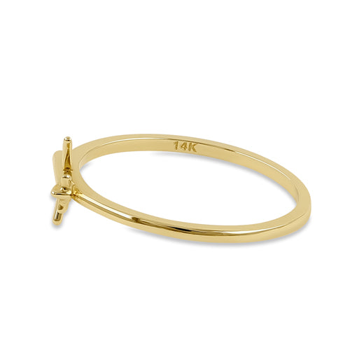 Solid 14K Yellow Gold Airplane Ring