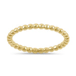 Solid 14K Yellow Gold Stackable Bead Ring