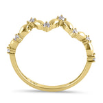 Solid 14K Gold Zig-Zag Clear CZ Ring