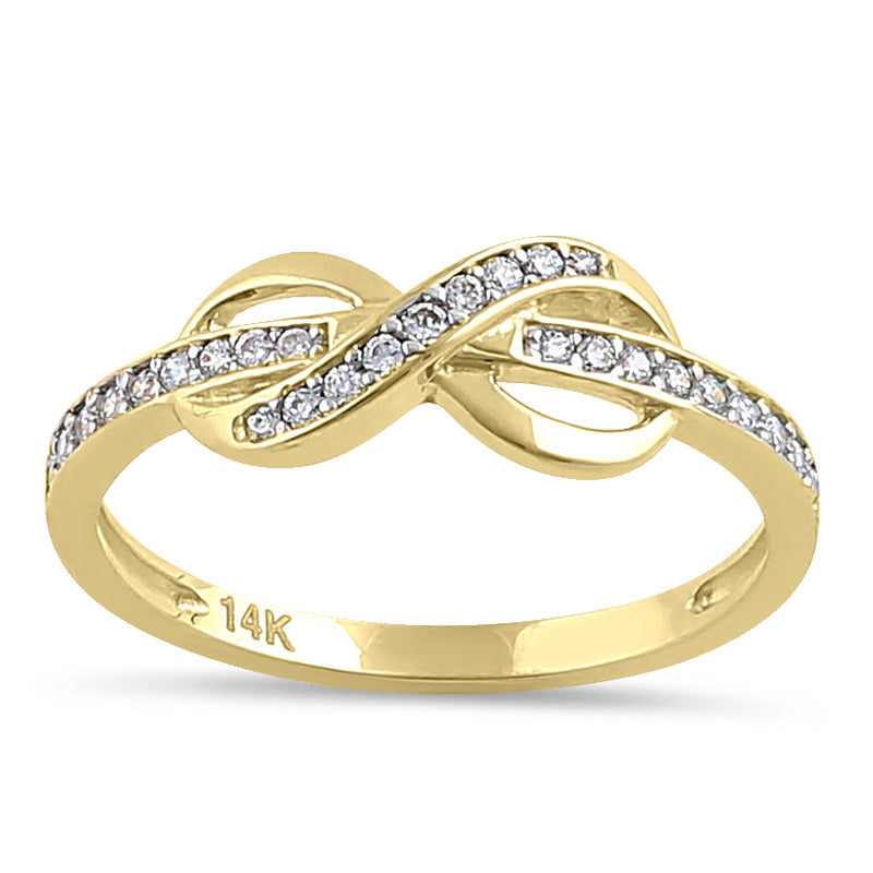 Solid 14K Gold CZ Infinity Ring