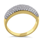 Solid 14K Yellow Gold Pave CZ Ring