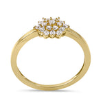 Solid 14K Yellow Gold Layered Chevron CZ Ring
