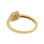 Solid 14K Yellow Gold Layered Chevron CZ Ring
