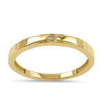 Solid 14K Yellow Gold Small CZ Band Ring