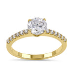 Solid 14K Yellow Gold 6.5mm Solitaire CZ Ring