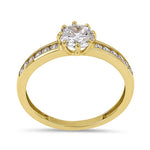 Solid 14K Yellow Gold 6.0mm CZ Wedding Ring