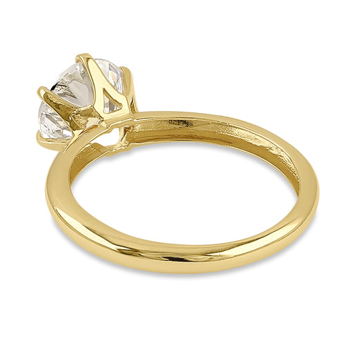 Solid 14K Yellow Gold 9.0mm CZ Wedding Ring