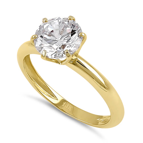 Solid 14K Yellow Gold 9.0mm CZ Wedding Ring