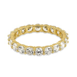 Solid 14K Yellow Gold 3.0mm CZ Band Ring