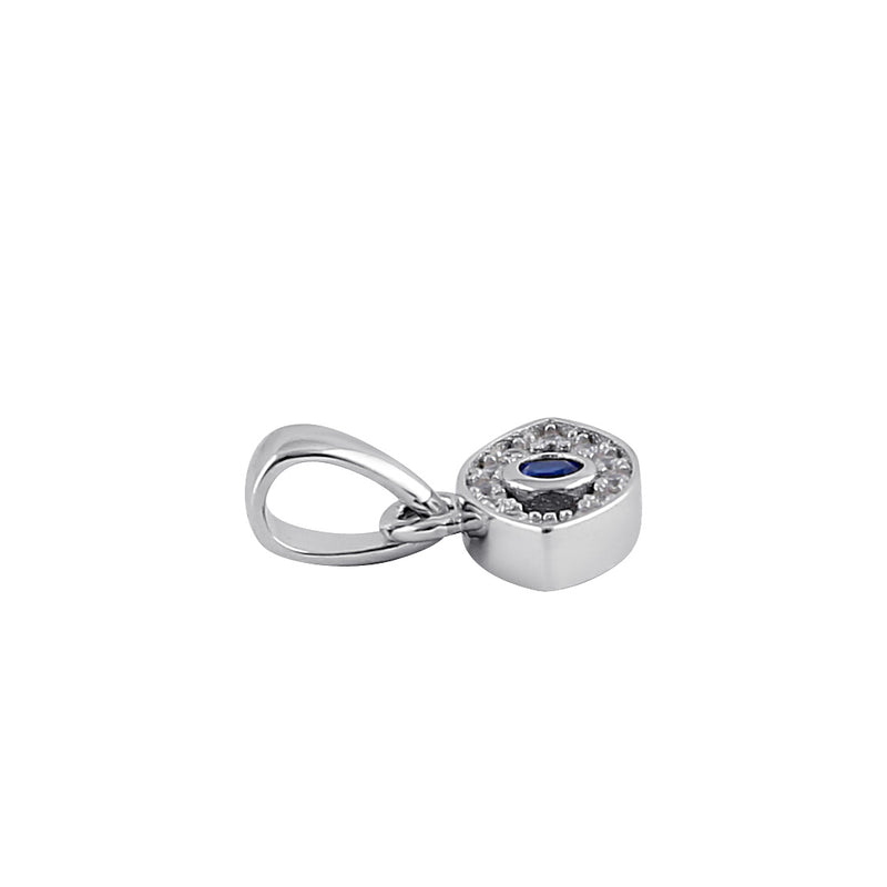 Sterling Silver Blue Spinel CZ Eye Pendant